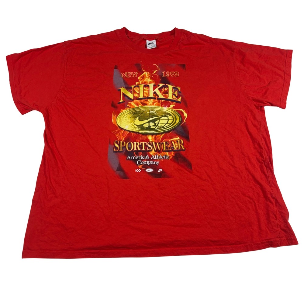 Nike NSW Sportswear America Athletic Company Red T Shirt cotton Mens XXL